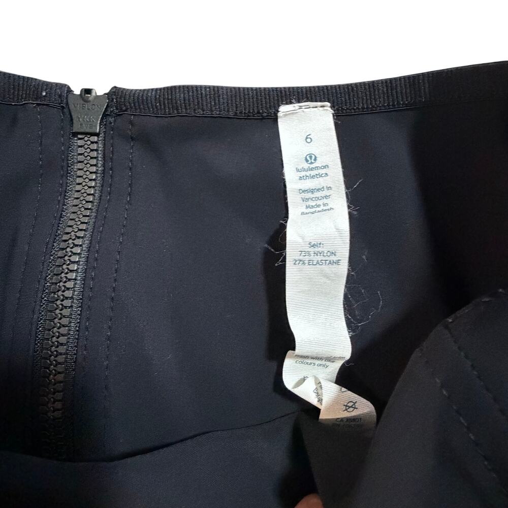 Lululemon "The Everyday Skirt" skirt sz 6 in black A-line w zipper discontinued - Picture 3 of 9
